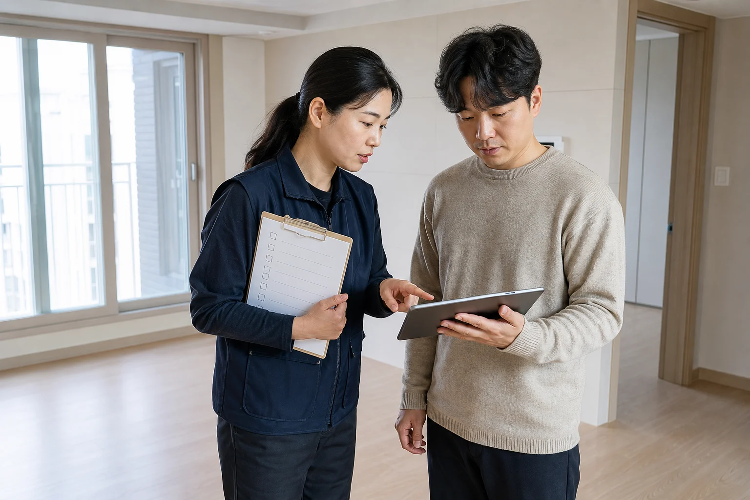 입주 청소 견적 비교 조건을 확인하는 현장